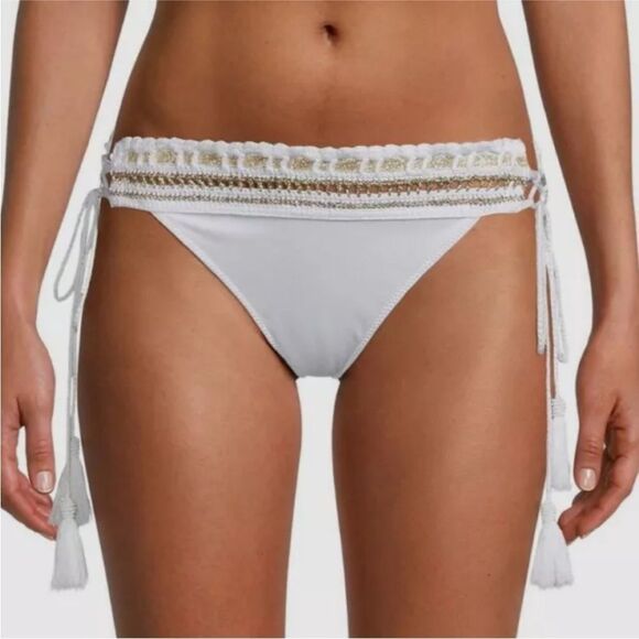 Ramy Brook Women's White Maya Side-Tie Bikini Bottom Swimwear Size XXL - Picture 1 of 5